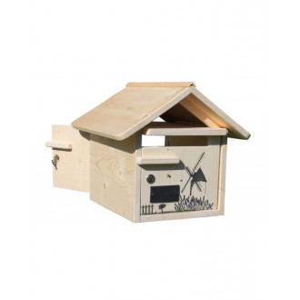 Boîte aux lettres en bois créastuce : moulin violet (2 portes)
