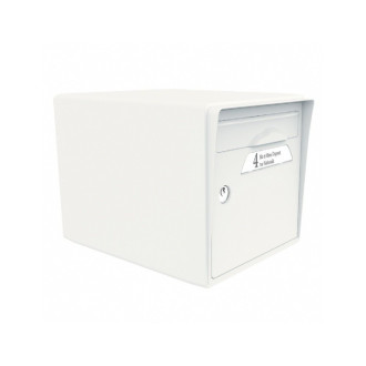 Boite aux lettres signée 1 porte : blanche + porte blanche-sgsbl-bl