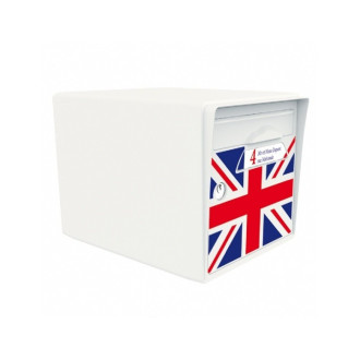 Boite aux lettres signée 1 porte : blanche + porte "union jack"-sgsbl-uj
