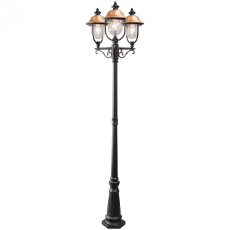 Borne d'extérieur noire street 3 ampoules 231 cm