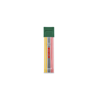 Set de 6 mines graphites multicolores (acces. pr marqueur pr trous profonds ; 2 rouges, 2 jaunes ; 2 graphites HB ; 2,8 mm ; étui) - BOSCH - 1600A032UV