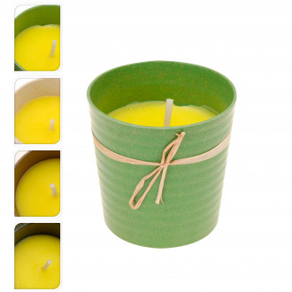 Bougie citronnelle+pot terre cuite 9,5 x 9,5 cm