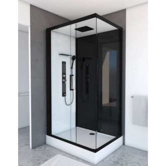 Cabine de douche 110x80x215cm - Verre Trempé - Mitigeur Chrome - DUALITY 3 RECTANGLE Aurlane - CAB165