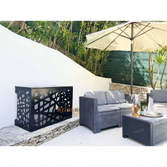 Cache climatisation amazonian aluminium noir - Taille au choix
