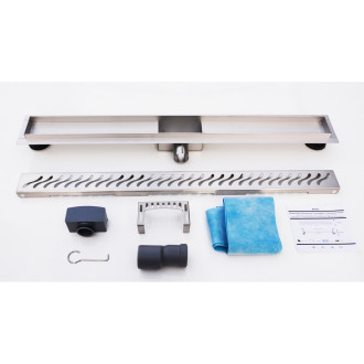 Caniveau de douche italienne inox – 80 cm modèle carré