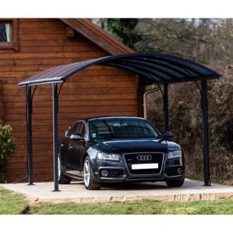 Carport habrita aluminium toit 1/2 rond 14,62 m2