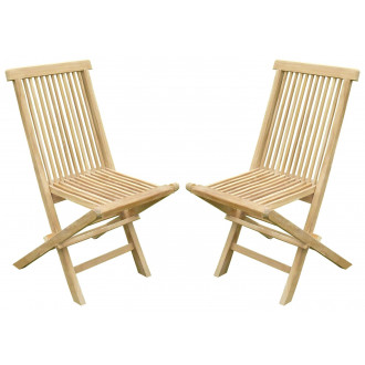 Lot de 2 chaises pliantes jenae teck premium