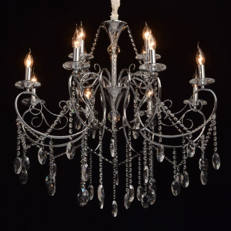 Chandelier chromé crystal 12 ampoules 130 cm