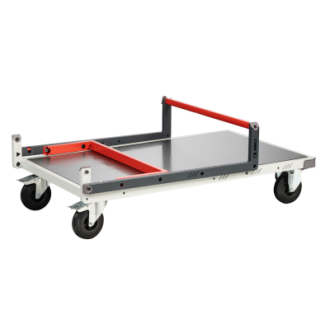Chariot FLAT-PACK™ dossier repliable 1000 x 600 mm plateau tôle galva roues CC 250 kg - 804722311