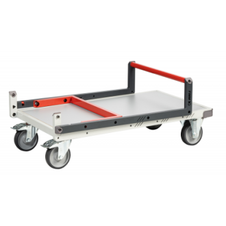 Chariot FLAT-PACK™ dossier repliable 850 x 500 mm plateau mélaminé roues TPE 250 kg - 804721121