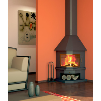 Cheminée métallique de coin prima 11kw ch01 pcl