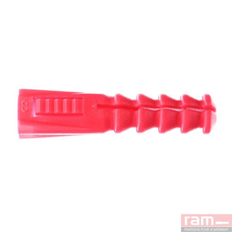 Boîte 100 chevilles multi-matériaux sans collerette R8 rouges - 9063