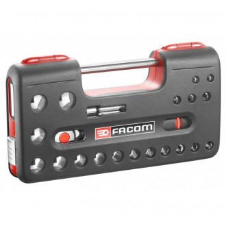 Coffret cliquet manche rotatif + douilles 1/2 6 pans 22 pièces FACOM - S.360DBOX4PB