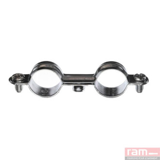Colliers doubles de fixation métallique en acier zingué