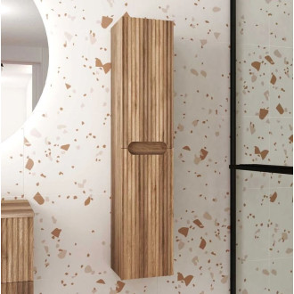 Colonne de salle de bain Bois suspendu - Hauteur 120 cm - 2 Portes - LEON Aurlane - LAV981