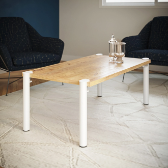 Lot de 2 pieds cylindriques DECO-GEM pour table basse en acier à vis-étau Topaze, H.43 cm