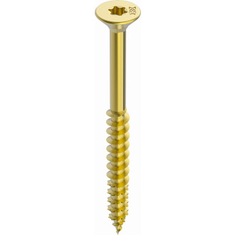 Boite 100 Vis HECO Fix-Plus filetage partiel - zingué jaune tête fraisée Torx - Ø6x80 - 44056 