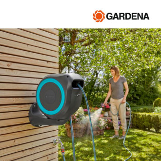 Dévidoir automatique mural gardena rollup s - 15 m - bleu - 18600-20