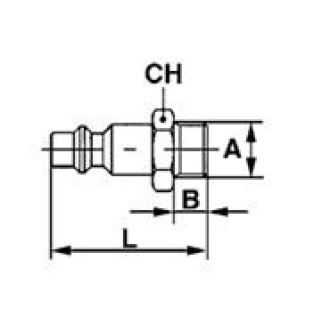 Embout pneumatique mâle