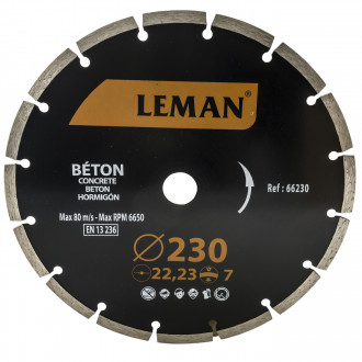 Disque diamant segments 230 mm leman