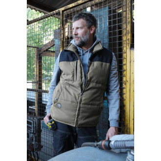 Gilet bosseur berni - kaki/noir - s - 11905-007