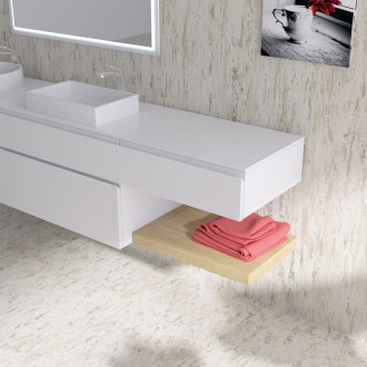 Meuble de salle de bain 120cm bloc 19 - ensemble suspendu blanc