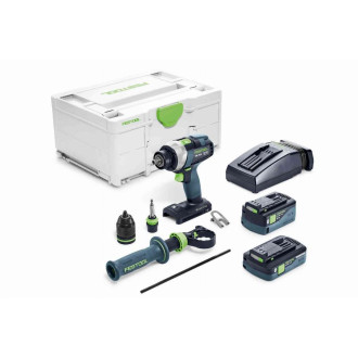 Perceuse visseuse sans fil tdc 18/4 5.0/4.0 i-plus quadrive - festool - 577649