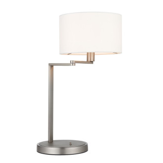 Lampe daley avec bras articulé, nickel mat, avec abat-jour