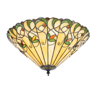 Plafonnier 50 cm jamelia, verre et métal