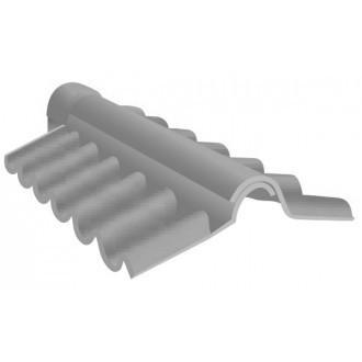 Faîtière à charnière à bords ondulés complète