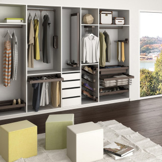 Penderie rabattable pour armoire Hang, Acier et Plastique couleurs & dimensions au choix