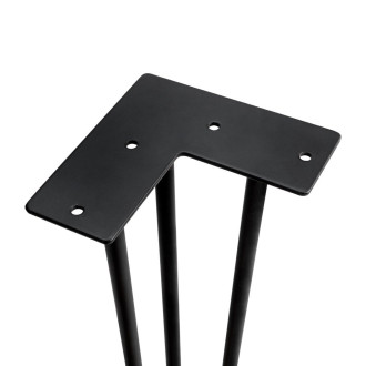 Lot de 4 pieds Hairpin de 3 fils par table, hauteur 710mm, Acier, Peint en noir