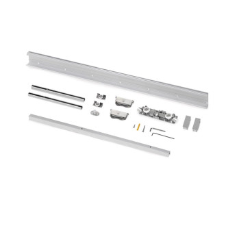 Kit de quincaillerie pour porte coulissante en bois Wall à fermeture souple, Acier et Aluminium et Plastique