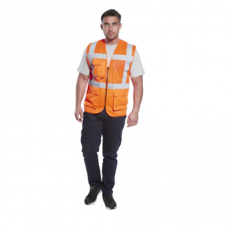 Gilet haute visibilité portwest grillage executive ventilé madrid - Coloris et taille au choix 