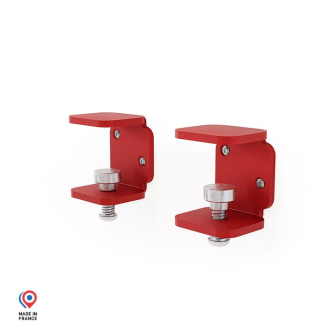 Lot de 2 supports muraux avec vis-étau DECO-GEM, acierGrenat. L.6 x H.7.5 x P.5.88 cm