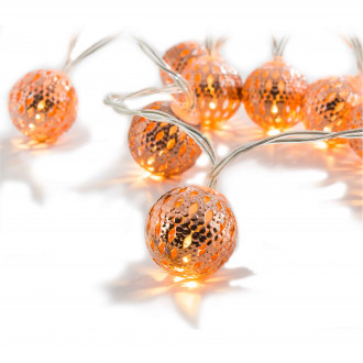 Guirlande boule métal cuivre à led 1m