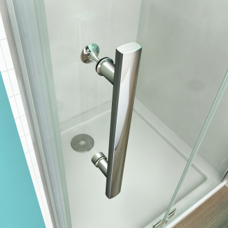 Cabine de douche 2 portes pivotantes et pliantes verre anticalcaire - Dimensions au choix