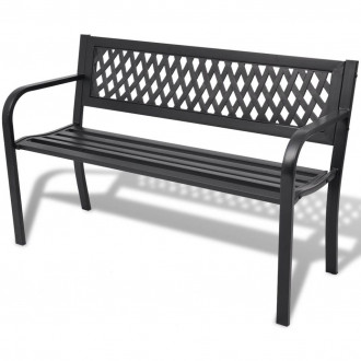 Banc de jardin en acier noir