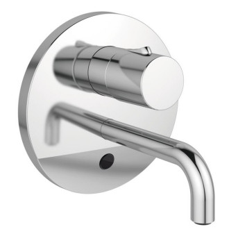 thermostatique lavabo encastré électronique 6v avec bec 150 mm et manette de réglage température - okyris