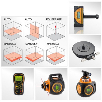 Laser rotatif automatique double pente portée 60 m autonomie 40h Fl 505hv-g