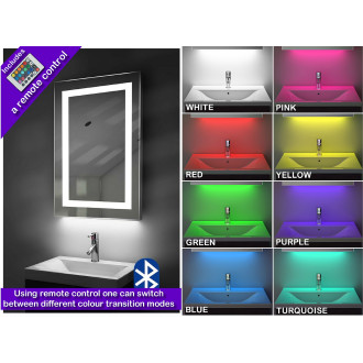 Miroir rasage, var. Couleur auto rvb, bluetooth, anti-buée, capteur k177irgbaud