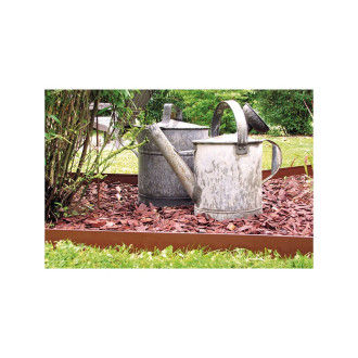 Kit de 3 bordures jardin acier galvanisé - 99 x 12 cm - Couleur au choix