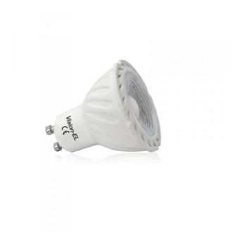 Kit spot led GU10 COB 6 watt (eq. 60 watt) - Dimmable - Support blanc - Couleur eclairage - Blanc neutre, Type Support - Rond fixe 78mm