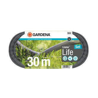 Kit liano life 30 m de gardena - tuyau textile polyvalent pour arrosage et nettoyage
