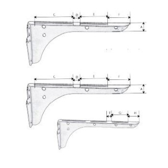 Kit 2 consoles lavabo L21 acier zingué - 135601