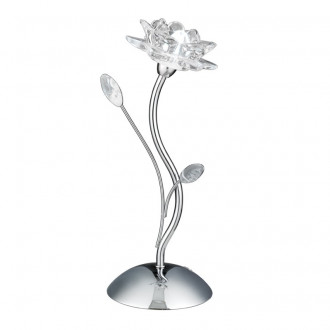 Lampe bellis hauteur 33 cm, en chrome et verre
