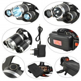 Lampe frontale rechargeable 3 leds