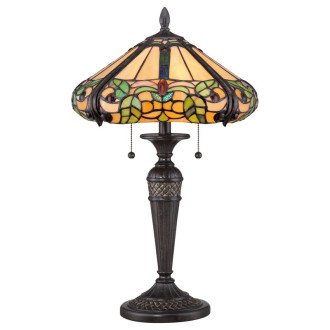 Lampe harland, bronze et verre tiffany