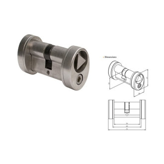 Cylindre 30x30mm avec triangle de pompier 14mm affleurant LOCINOX