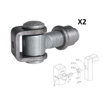 Charnières pour petite porte industrielle, boulon m20 ø 18mm LOCINOX